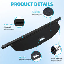 Retractable Rear Cargo Cover For Nissan Rogue SV SL 2014–2020 Security Shield