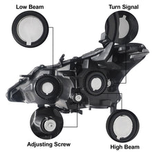 Pair Black Clear Headlights Assembly For 2013-2015 Nissan Altima Sedan
