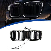 For 2022-2024 BMW X3 X4 G01 G02 W/LED Dual Line Front Kidney Grille Gloss Black