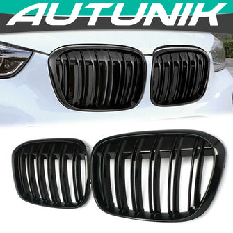Gloss Black Front Kidney Grille M Style For BMW X1 F48 F49 2016-2019