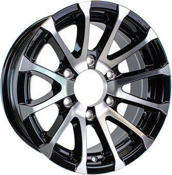 15x6 Aluminum Trailer Wheel Rim 6 Lug 5.5" Center Avalanche Black Rims