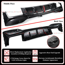 For 2018-2023 BMW F90 M5 CTM LED Real Carbon Fiber Rear Bumper Diffuser + Extension