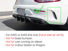 Rear Diffuser + Black Exhaust Tips For Mercedes W205 Coupe AMG Sport 2015-2021 di18