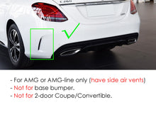 Carbon Look Rear Diffuser + Black Exhaust Tips For Mercedes W205 Sedan C300 C450 C43 AMG Pack 2015-2021