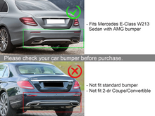 E53 AMG Style Carbon Look Rear Diffuser Exhaust for Mercedes E W213 Sedan AMG Pack 2016-2020