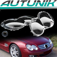 Front Headlight Lens Cover With Sealant For Mercedes SL W230 2003-2008 L&R