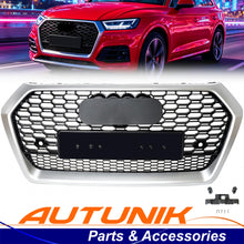 Fits 2018-2020 Audi Q5 SQ5 Front Bumper Grille Mesh Grille ( Black Honeycomb + Chrome Frame)