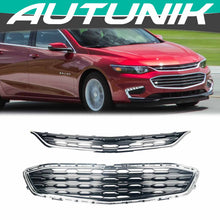 Front Honeycomb Upper Grille + Lower Grill For Chevrolet Malibu 2016-2018