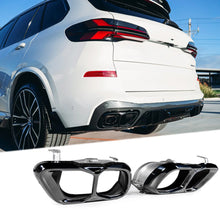 Pair Exhaust Tips Gloss Black for BMW X5 G05 X6 G06 X7 G07 M Sport 2019-2026