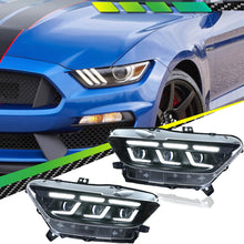 Pair LED Headlights Assembly for Ford Mustang 2015-2017