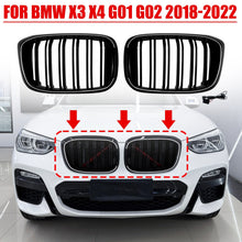 Gloss Black Front Kidney Grill Grille W/ LED Light For 2018-2022 BMW X3 X4 G01 G02