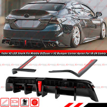 Gloss Black LED Rear Diffuser + V2 Corner Extension fits for 2018-2024 Toyota Camry SE XSE