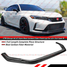 For 2023-2026 Honda Civic Type-R FL5 CTM V2 Carbon Fiber Front Bumper Lip Splitter
