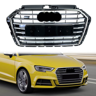 For 2017-2020 Audi A3 S3 8V Chrome Front Bumper Grille S3 Style