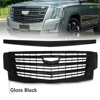 For 2015-2020 Cadillac Escalade Platinum Front Grille + Hood Trim Black 2399558