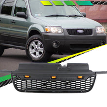 Black Front Bumper Upper Grille w/ LED Lights Fit For FORD ESCAPE / KUGA 2005-2007