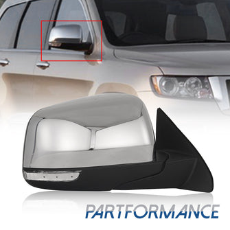 Right Side Mirror Assembly For 2014-2022 Jeep Grand Cherokee Power Heated Chrome w/ Signal Light