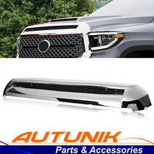 ABS Front Upper Hood Bulge Molding Silver Chrome For Toyota Tundra 2014-2021