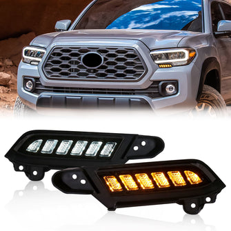 LED Side Marker Daytime Running Lights with/ Turn For 2016-2023 Toyota Tacoma