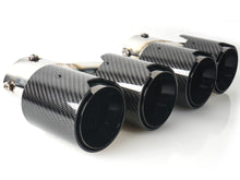 Black Carbon Fiber Stainless Exhaust Tips For 2019-2025 BMW G20 M340i G42 M440i G23 G26 M220i