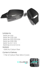 Dry Carbon Fiber Mirror Covers Replace for BMW G20 G22 G26 G30 G11 G12 G14 G15 G16 LHD mc153