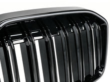 LED Gloss Black Double Slat Car Front Kidney Grill Fits For BMW X7 G07 2019-2022