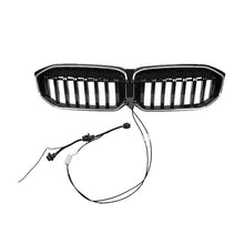 Front Kidney Grille Single Line Grill W/ LED Light For BMW 3 Series G20 2023-2025 Gloss Black