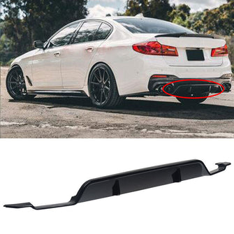 For 2017-2023 BMW G30 M-Sport Rear Bumper Diffuser Lip Gloss Black