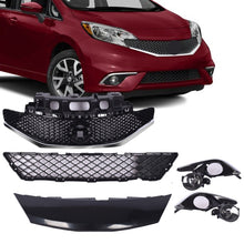 7pcs Front Upper & Lower Grille Fog Lights Covers For 2014-2016 Nissan Versa Note SR