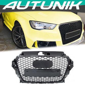 RS3 Style Front Honeycomb Black Grill For AUDI A3 8V S3 2013-2015 2016 fg87