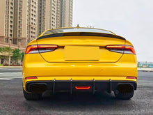 For 2017-2019 Audi A5 S-line S5 B9 Rear Bumper Diffuser Gloss Black w/ LED light