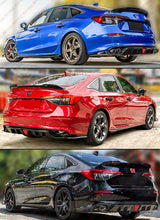 For 2022-2026 Honda Civic Mc Style Fe180 Gloss Black Rear Diffuser W/ Led Light