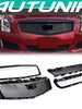 Black Front Upper Grille + Lower Grill w/ Frame for Cadillac XTS 2013-2017 w/o Camera