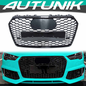 Fits for 2016-2018 Audi A7 S7 Front Mesh Hex Honeycomb Grill Grille RS7 Style