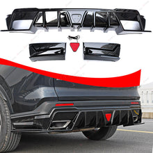 Glossy Black Rear Bumper Diffuser Lip w/ LED Brake Light For Honda CR-V CRV 2023-2025