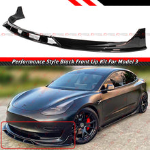 For 2017-2023 Tesla Model 3 Performance Style 4pc Gloss Black Front Bumper Lip Splitter