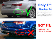 Fits 2017-2019 Audi A4 B9 Non S-Line Rear Diffuser Lip w/ Integrated LED Light