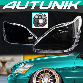 L+R Clear Front Headlight Lens Cover Pair For Lexus LS430 2004 2005 2006