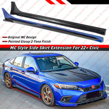 For 2022-2026 Honda Civic MC FE180 Aegean Blue Black 2 Tone Side Skirt Extension