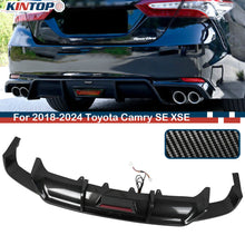 Carbon Style Rear Bumper Diffuser for 2018-2024 Toyota Camry SE XSE W/ Led Light