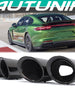 Black Exhaust Tips Muffler Tailpipe For Porsche 971 Panamera Base 2017-2023