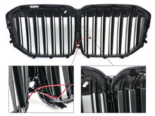 LED Gloss Black Double Slat Car Front Kidney Grill Fits For BMW X7 G07 2019-2022