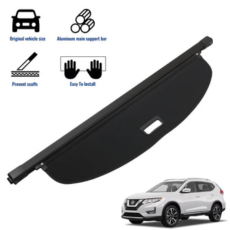 Retractable Rear Cargo Cover For Nissan Rogue SV SL 2014–2020 Security Shield