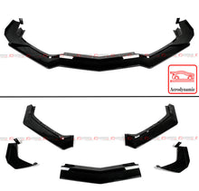 For 2020-2025 Corvette C8 Z51 Z07 Stingray Coupe Convertible Canard Style Gloss Black Front Bumper Lip Splitter