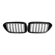 Gloss Black Dual Slat Kidney Bumper Grille Grill For BMW 5 series G30 G31 2017-2020 Pre-LCI