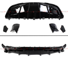 For 2020-2024 Tesla Model Y Gloss Black Shark Fin Rear Bumper Diffuser w/ Extensions