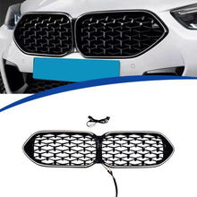 For 2021-2024 BMW 2 Series 4-Door F44 Front LED Grille Bumper Grill Diamond Style Gloss Black Kidney Grill