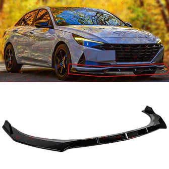 For 2021-2024 Hyundai Elantra Sedan Gloss Black Front Bumper Lip Splitter