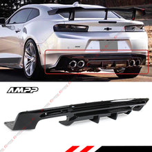 For 2016-2024 Chevy Camaro Gloss Black Shark Fin Rear Bumper Diffuser Replacement