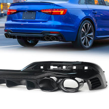 Gloss Black Rear Diffuser w/ Exhaust Tips For 2020-2025 Audi A4 B9.5 Non S-Line